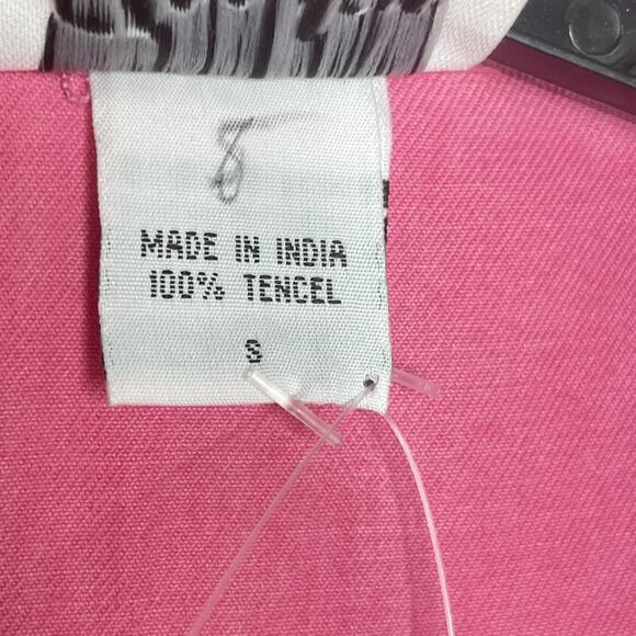 Pink Mini Polo Dress Sz S Sleeveless Pink Chambray Tencel Girly Easy Fit Collar - Picture 4 of 7